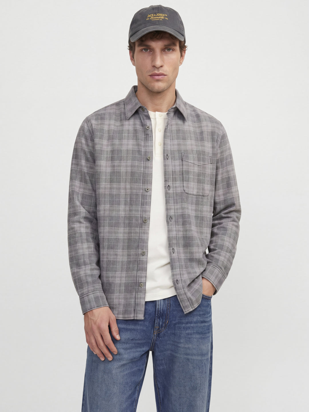 JPRBLURAY CORDUROY L/S SHIRT, Black/Check 178012001 Bild 4