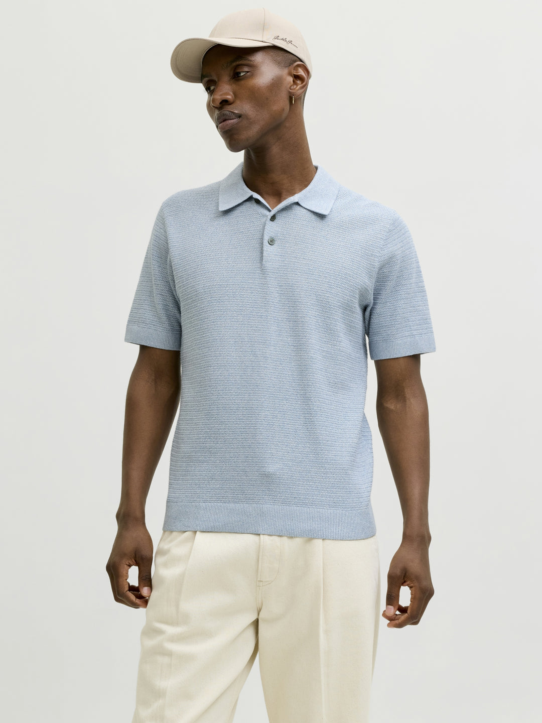 JPRBLURILEY KNIT POLO SS SN, Ashley Blue/twist 175719001 Bild 1