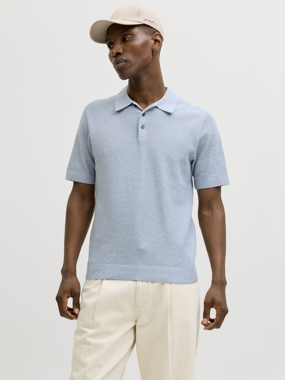 JPRBLURILEY KNIT POLO SS SN, Ashley Blue/twist 175719001 Bild 2