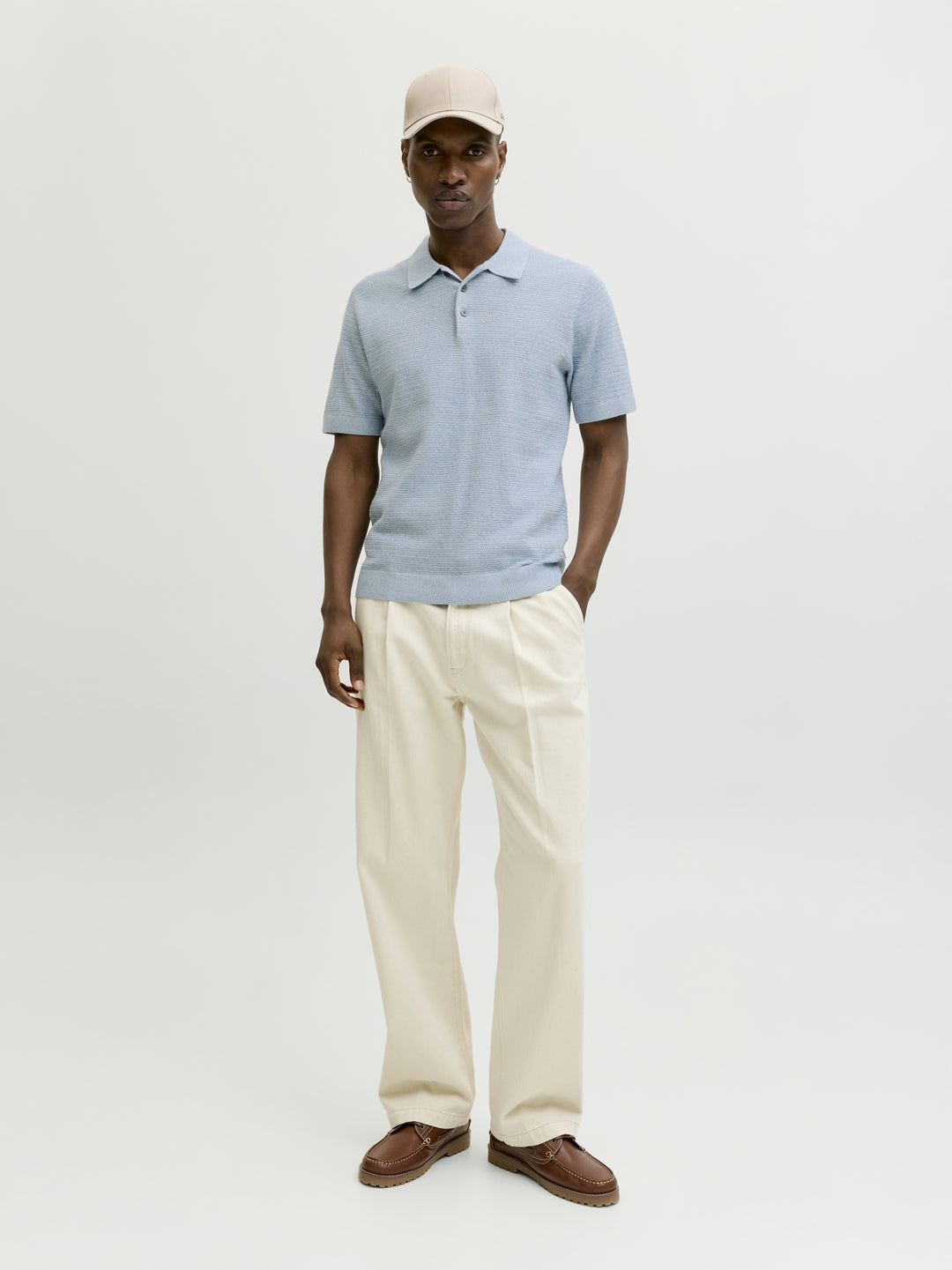 JPRBLURILEY KNIT POLO SS SN, Ashley Blue/twist 175719001 Bild 3