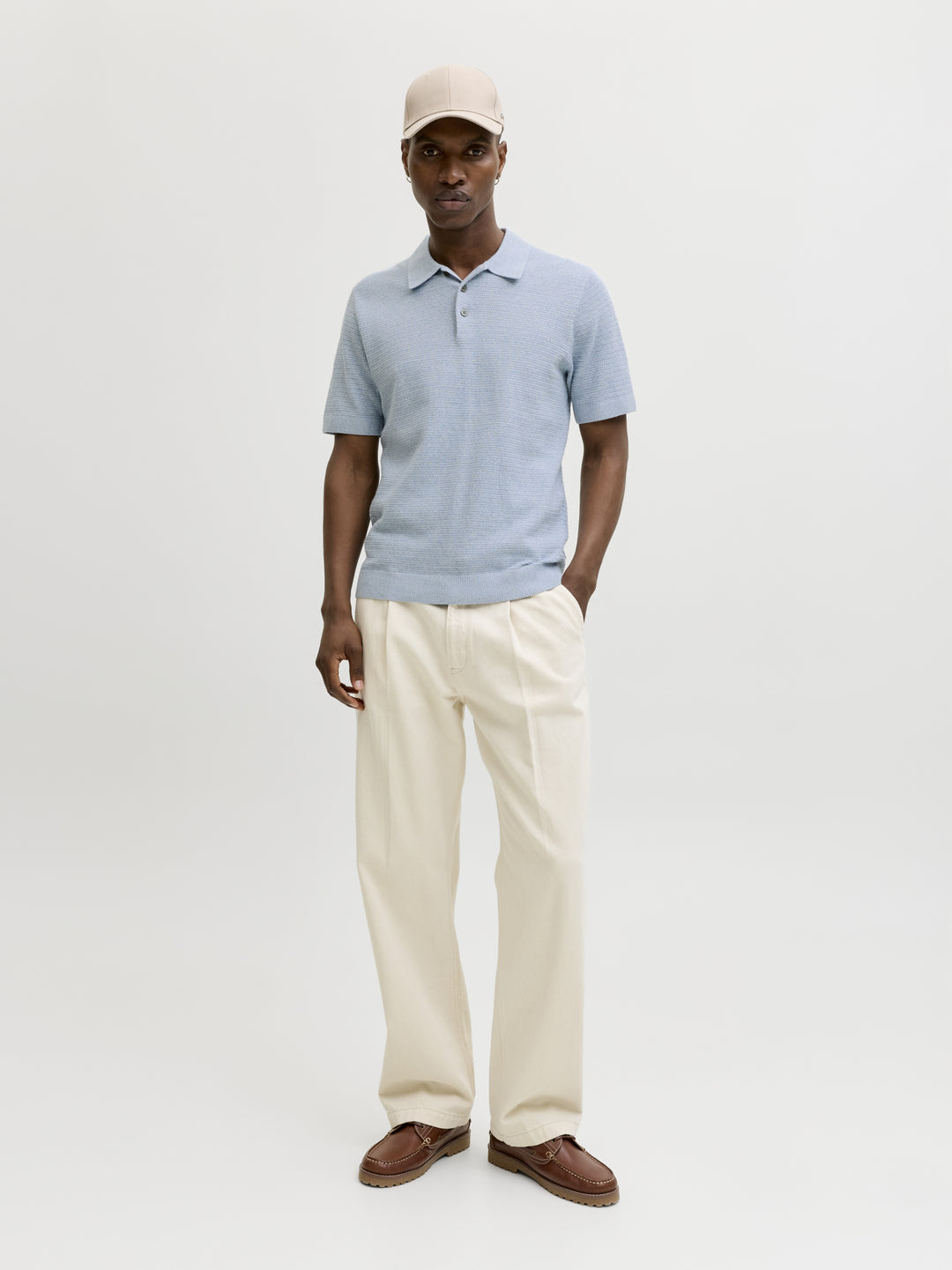 JPRBLURILEY KNIT POLO SS SN, Ashley Blue/twist 175719001 Bild 4