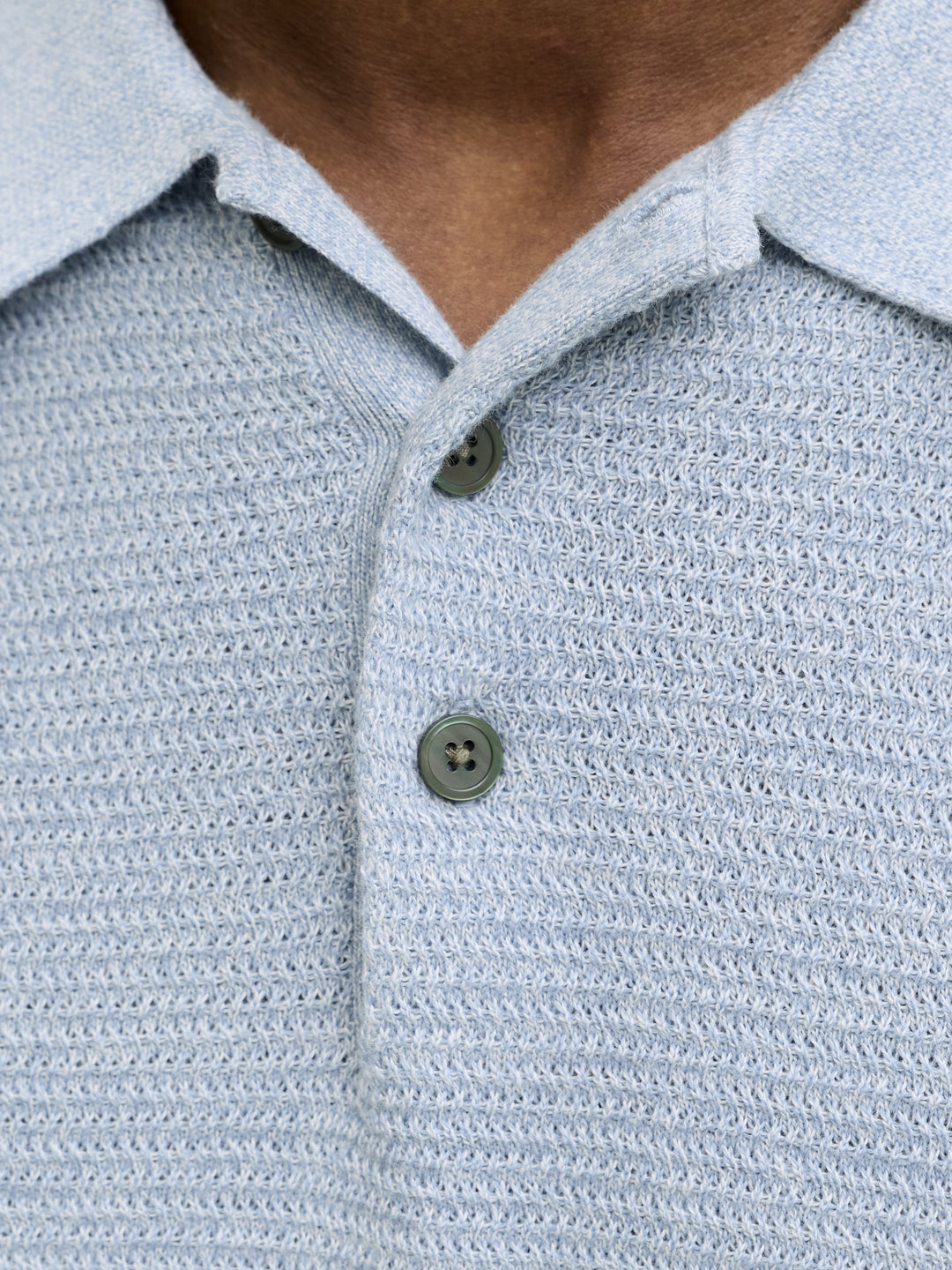 JPRBLURILEY KNIT POLO SS SN, Ashley Blue/twist 175719001 Bild 5