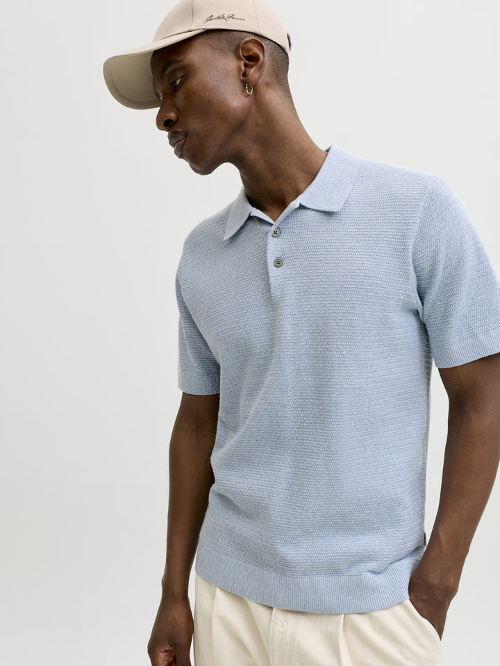JPRBLURILEY KNIT POLO SS SN, Ashley Blue/twist 175719001 Bild 7