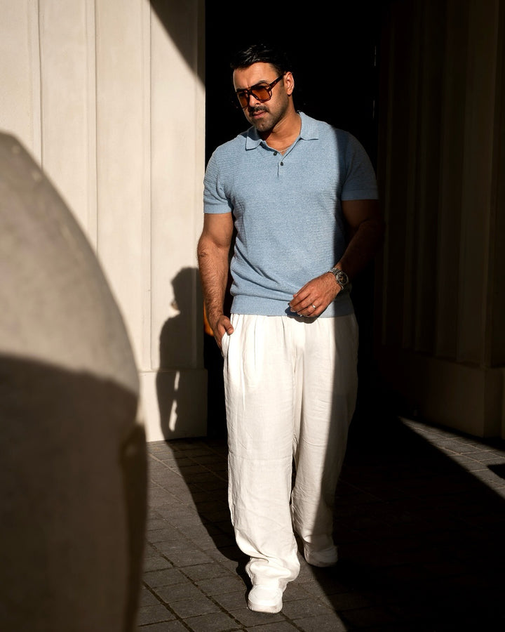 JPRBLURILEY KNIT POLO SS SN, Ashley Blue/twist 175719001 Bild 8