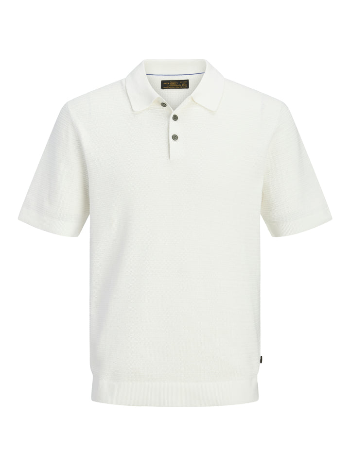 JPRBLURILEY KNIT POLO SS SN, Cloud Dancer 177642 Bild 1