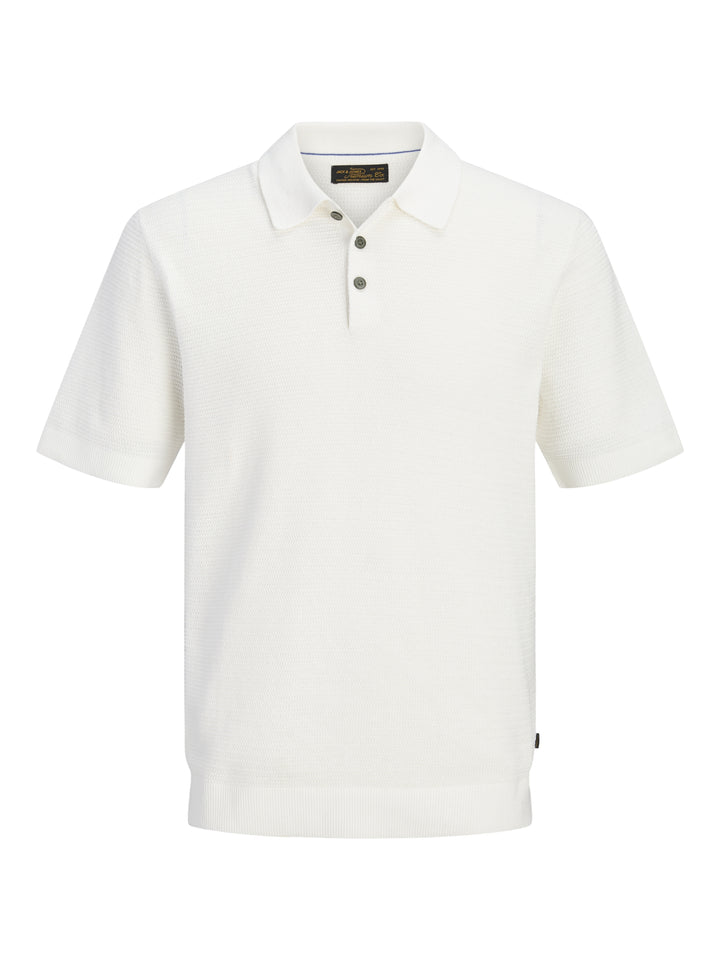 JPRBLURILEY KNIT POLO SS SN, Cloud Dancer 177642 Bild 1