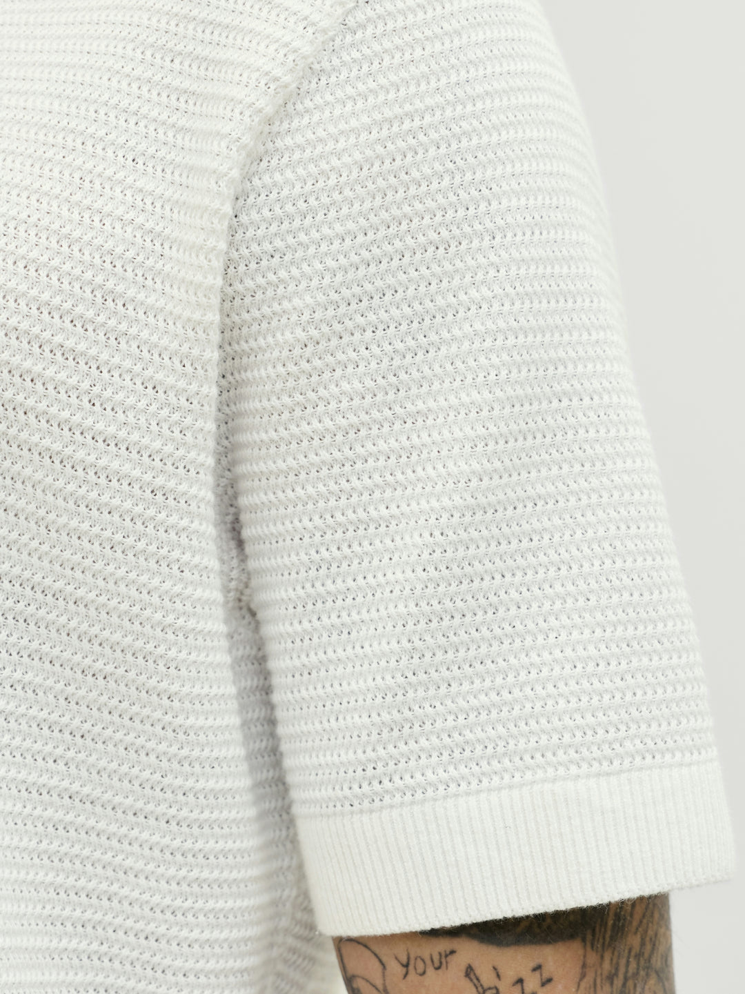JPRBLURILEY KNIT POLO SS SN, Cloud Dancer 177642 Bild 5