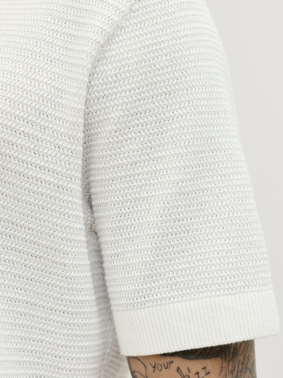 JPRBLURILEY KNIT POLO SS SN, Cloud Dancer 177642 Bild 5