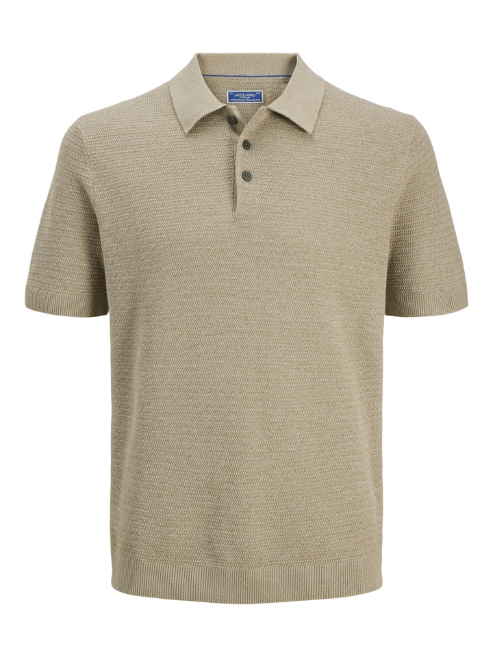 JPRBLURILEY KNIT POLO SS SN, Lemon Pepper/twist 305707001 Bild 1