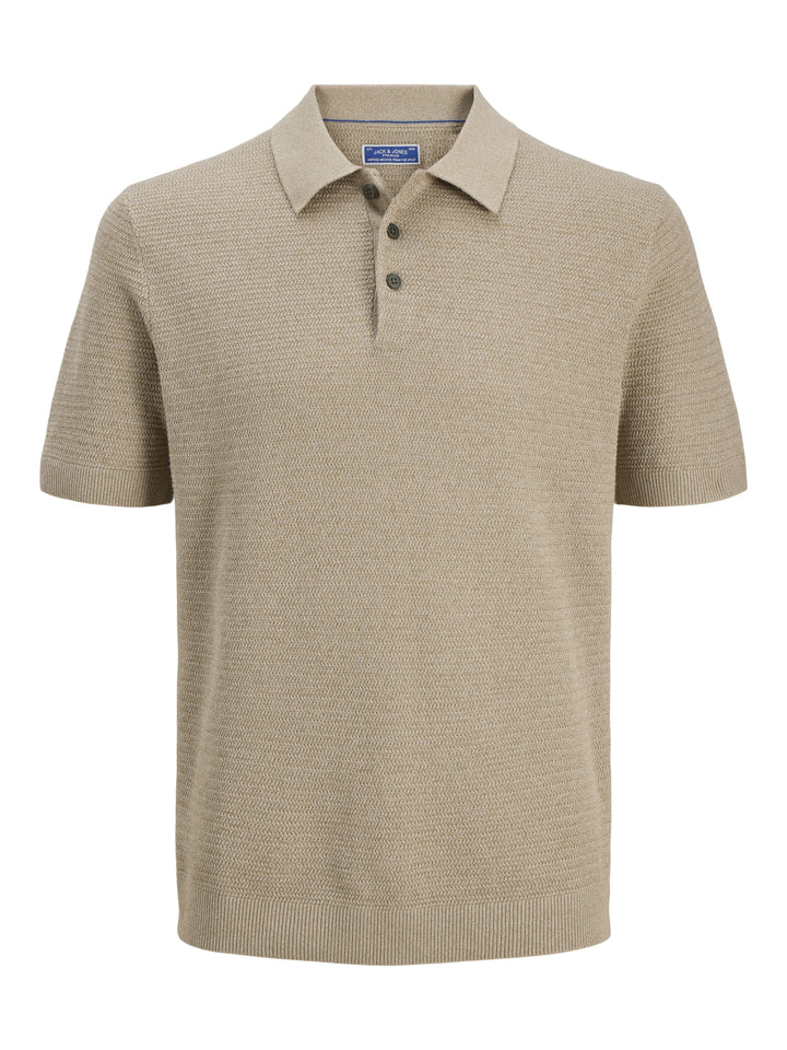 JPRBLURILEY KNIT POLO SS SN, Lemon Pepper/twist 305707001 Bild 1