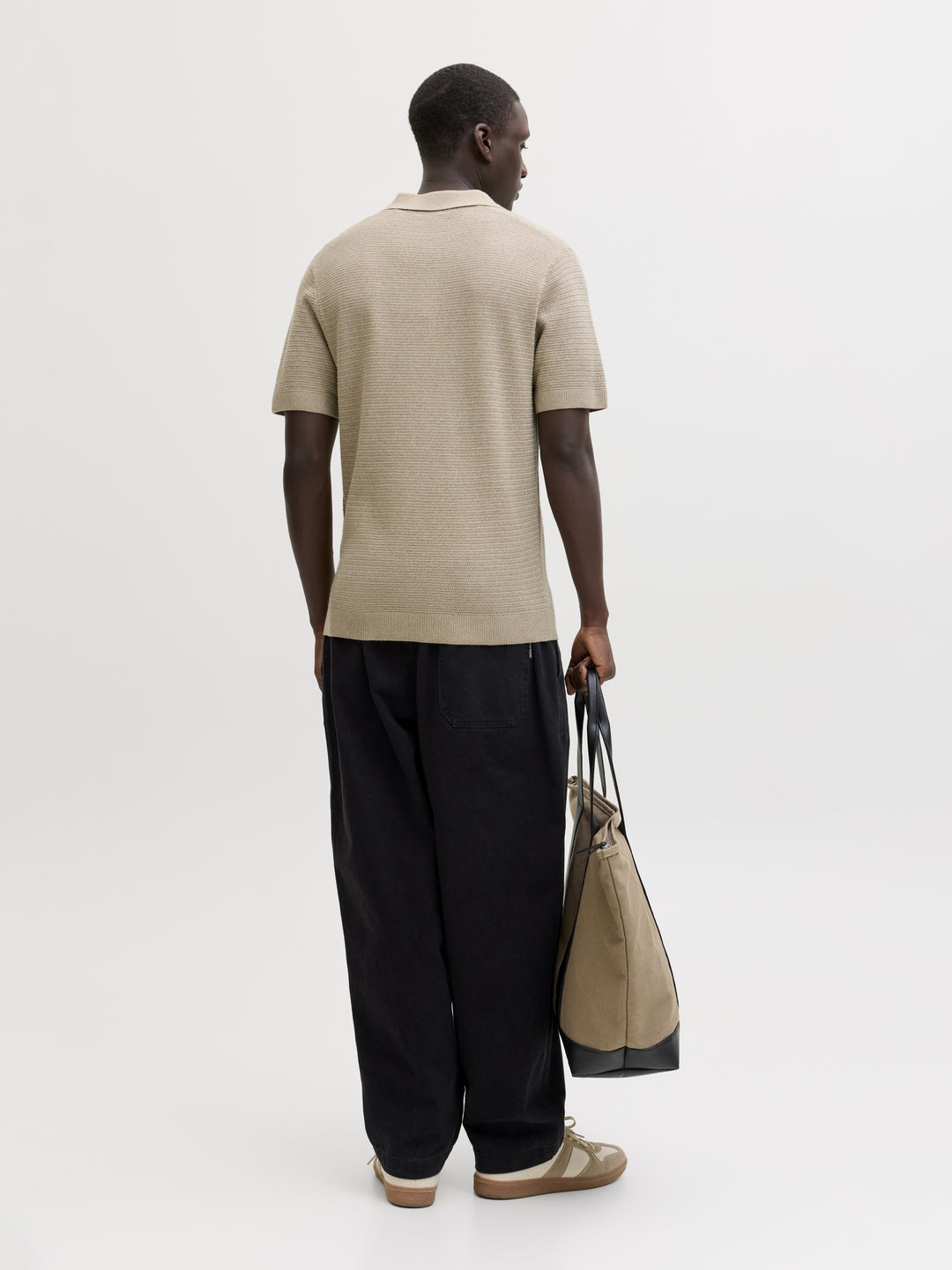 JPRBLURILEY KNIT POLO SS SN, Lemon Pepper/twist 305707001 Bild 4