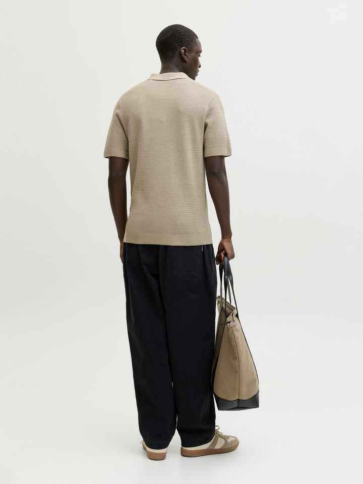 JPRBLURILEY KNIT POLO SS SN, Lemon Pepper/twist 305707001 Bild 4