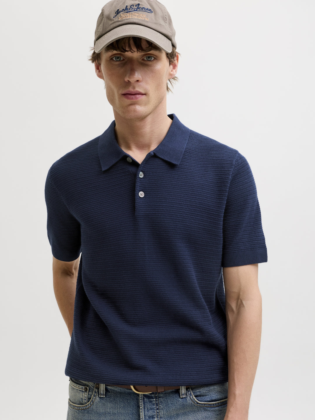 JPRBLURILEY KNIT POLO SS SN, Sky Captain 175917 Bild 7