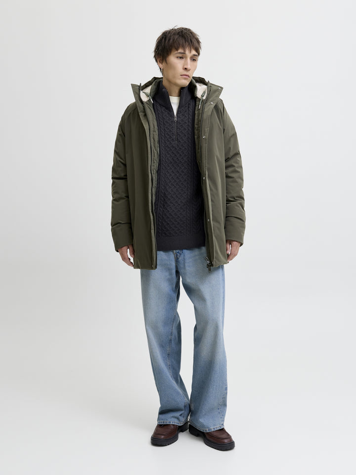 JPRBLUSEAN KNIT CABLE HALF ZIP SN, Dark Navy 175697 Bild 4