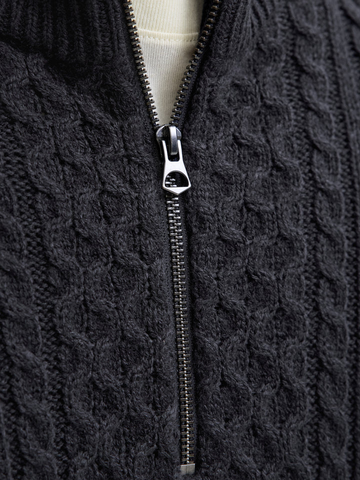 JPRBLUSEAN KNIT CABLE HALF ZIP SN, Dark Navy 175697 Bild 5
