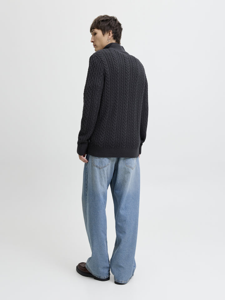 JPRBLUSEAN KNIT CABLE HALF ZIP SN, Dark Navy 175697 Bild 6