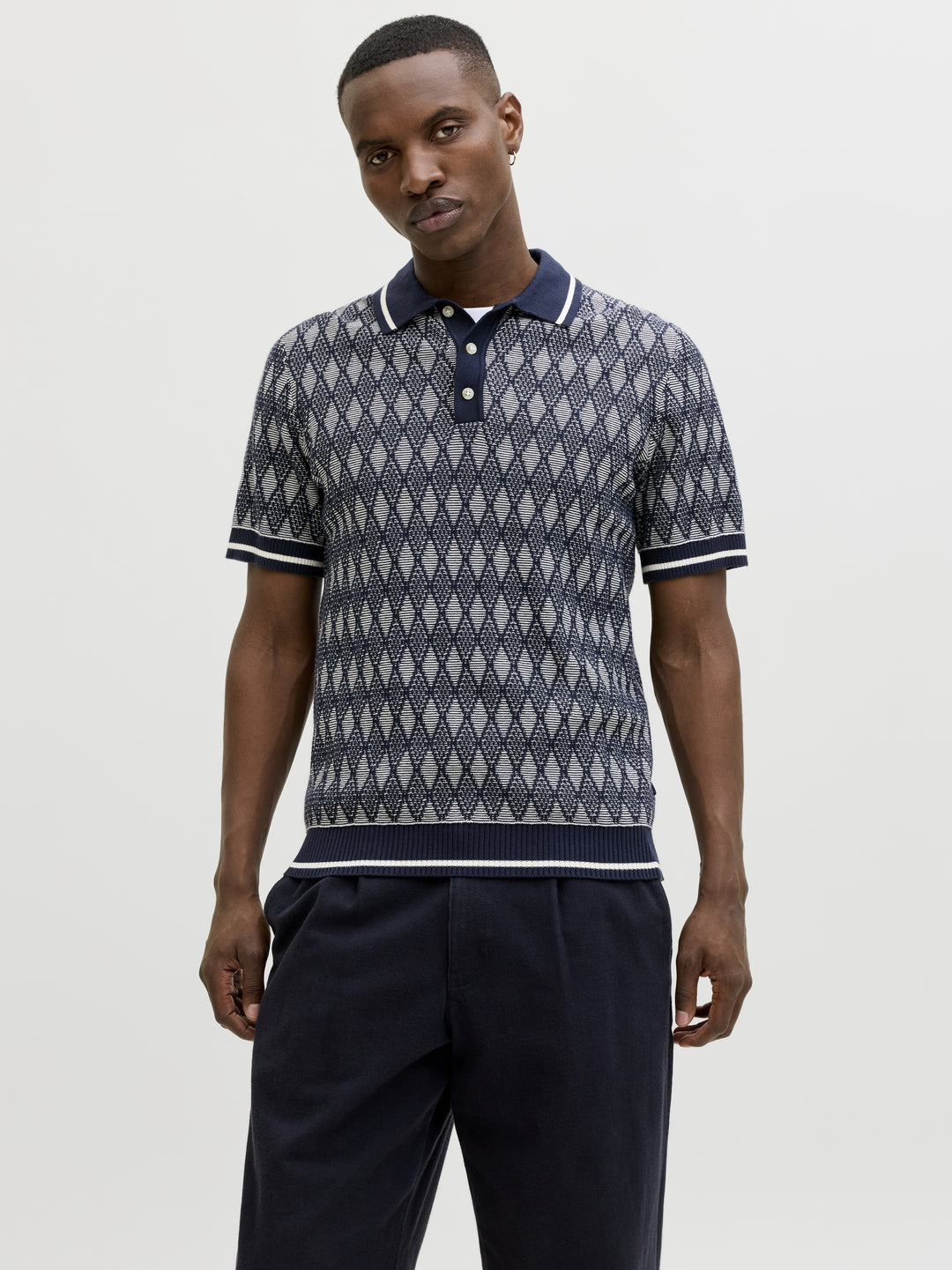 JPRBLUZACK STRUCTURE KNIT POLO SS L, Night Sky 175879 Bild 2
