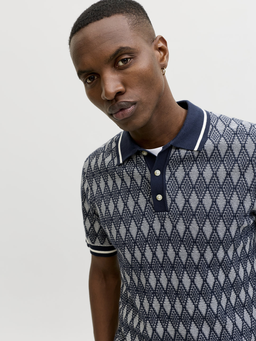 JPRBLUZACK STRUCTURE KNIT POLO SS L, Night Sky 175879 Bild 3