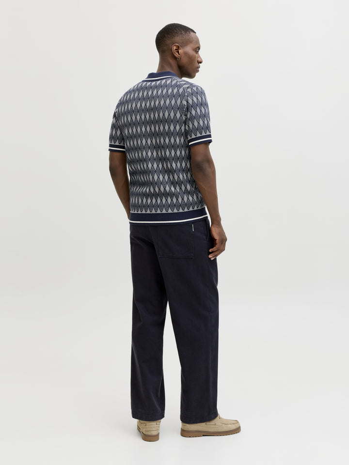 JPRBLUZACK STRUCTURE KNIT POLO SS L, Night Sky 175879 Bild 4