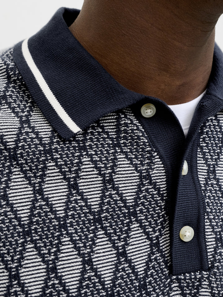 JPRBLUZACK STRUCTURE KNIT POLO SS L, Night Sky 175879 Bild 7