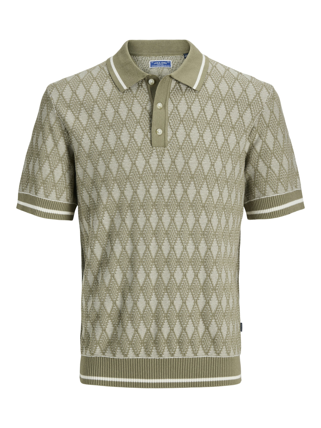 JPRBLUZACK STRUCTURE KNIT POLO SS L, Smokey Olive 299835 Bild 1