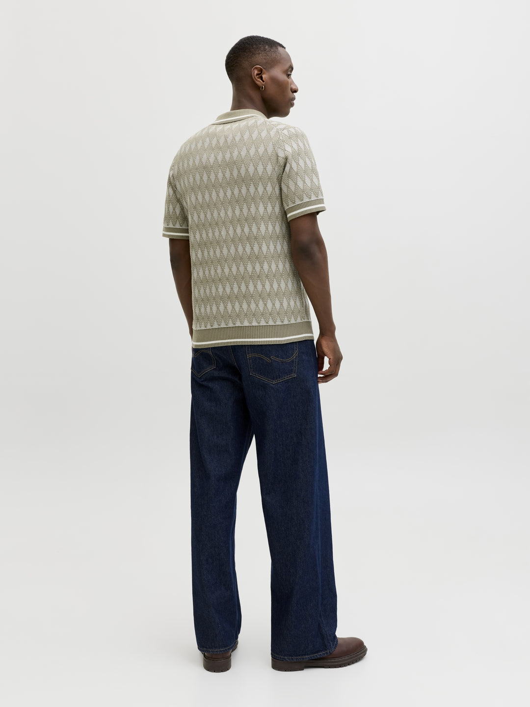 JPRBLUZACK STRUCTURE KNIT POLO SS L, Smokey Olive 299835 Bild 4