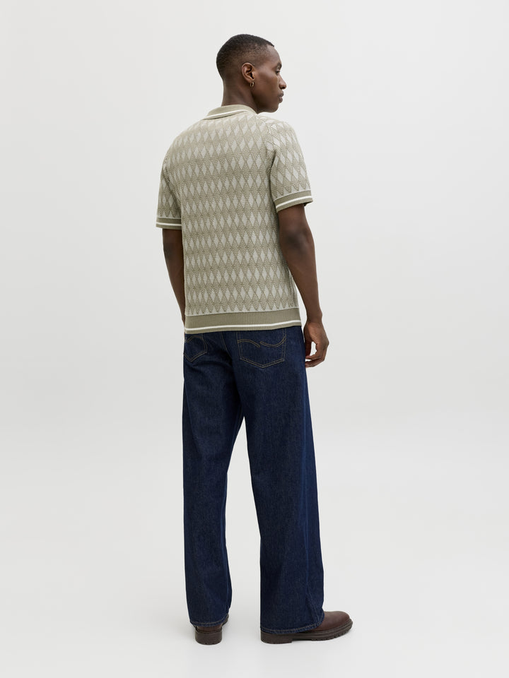 JPRBLUZACK STRUCTURE KNIT POLO SS L, Smokey Olive 299835 Bild 4