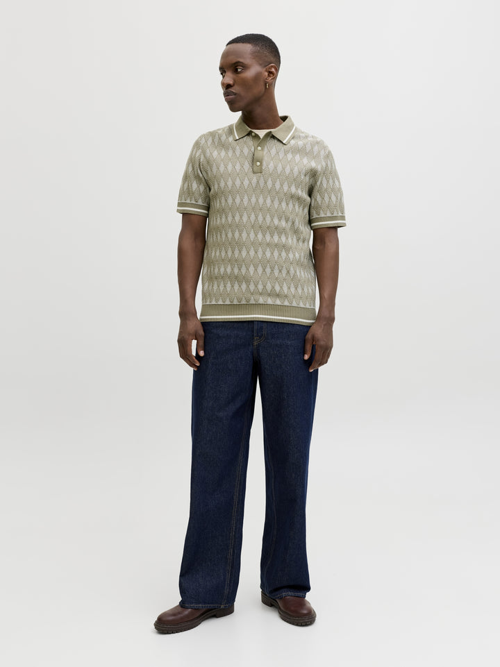JPRBLUZACK STRUCTURE KNIT POLO SS L, Smokey Olive 299835 Bild 5