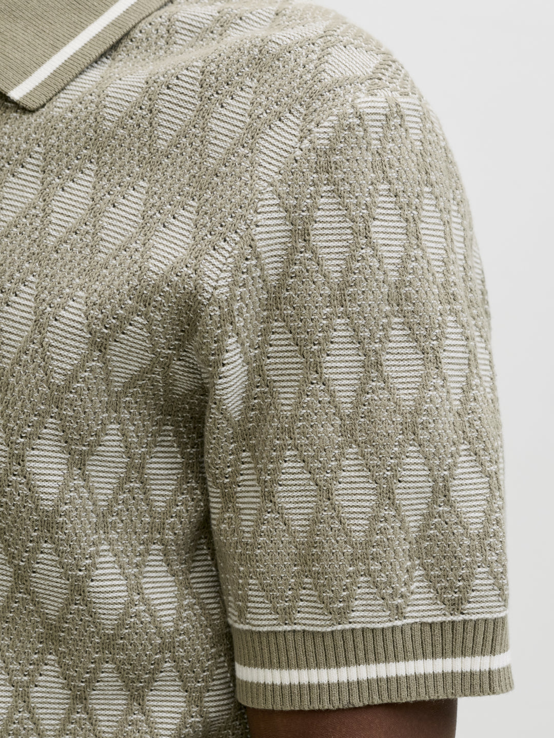 JPRBLUZACK STRUCTURE KNIT POLO SS L, Smokey Olive 299835 Bild 7