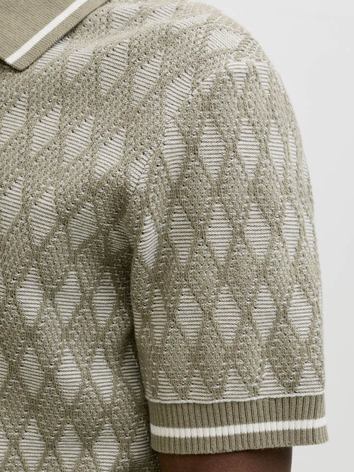 JPRBLUZACK STRUCTURE KNIT POLO SS L, Smokey Olive 299835 Bild 7