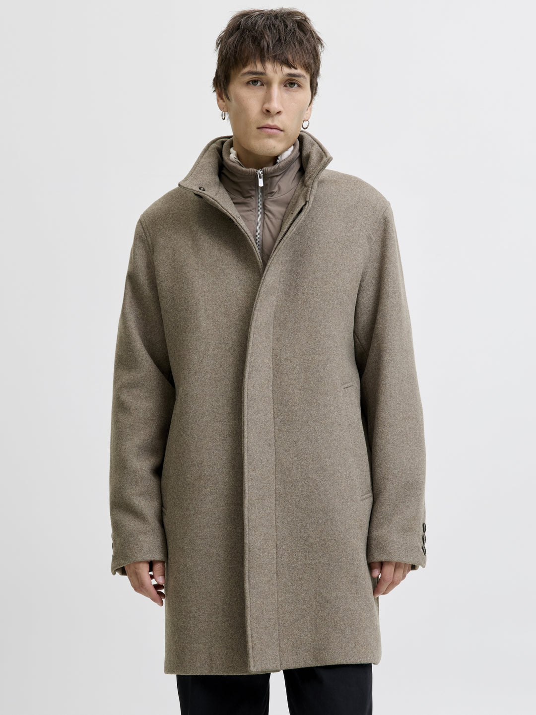 JPRCCKEITH WOOL BLEND STANCOLLAR CO, Greige 176595 Bild 4