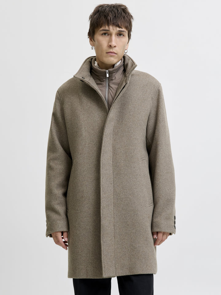JPRCCKEITH WOOL BLEND STANCOLLAR CO, Greige 176595 Bild 4