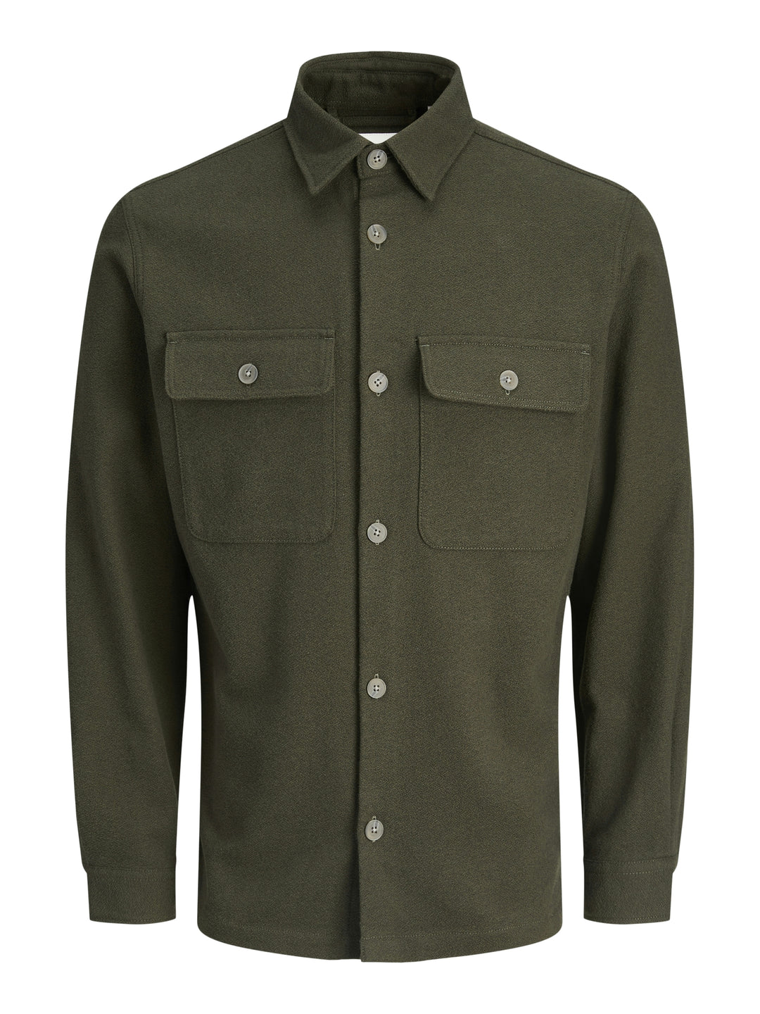JPRRAYLE MELANGE SOLID L/S OVERSHIR, Peat 176651 Bild 1