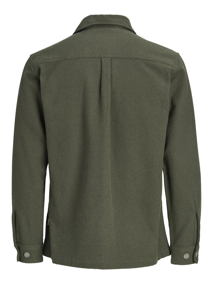 JPRRAYLE MELANGE SOLID L/S OVERSHIR, Peat 176651 Bild 8