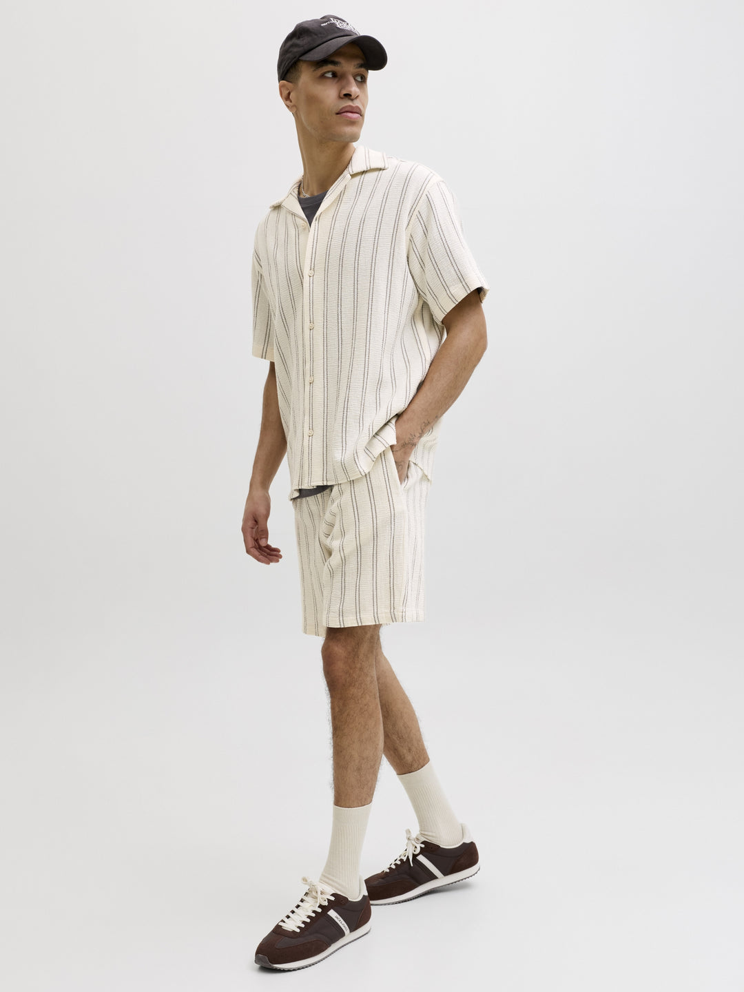 JPSTJAIDEN COBA STRIPE JOG SHORTS R, Antique White/Stripes 177620001 Bild 8