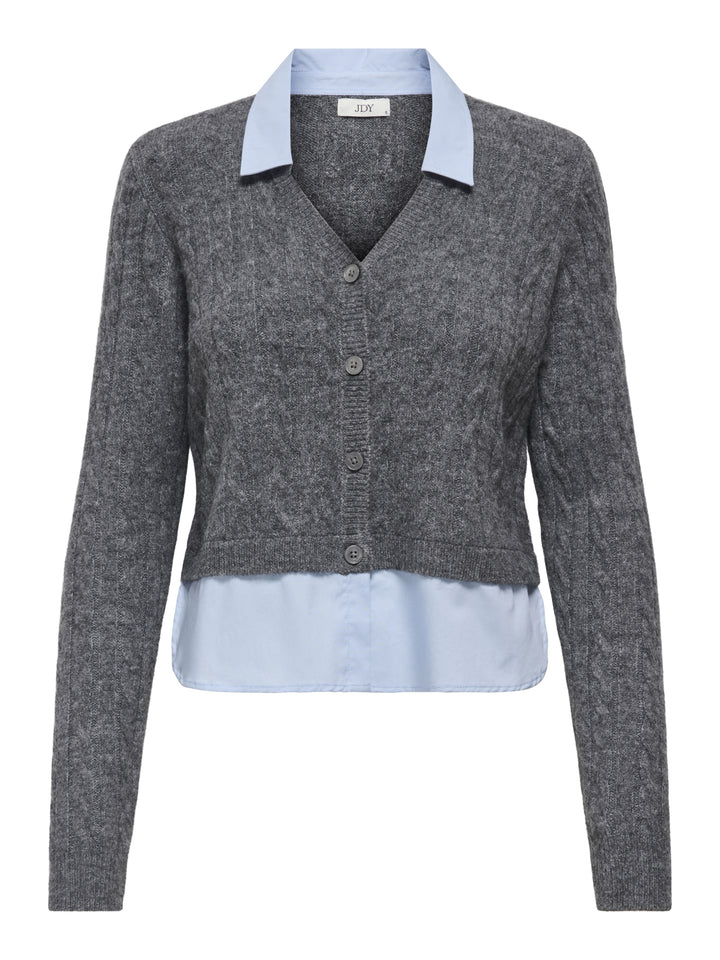 JDYADA L/S MIX CARDIGAN KNT, Medium Grey Melange/W. cashmere blu 179075001 Bild 1
