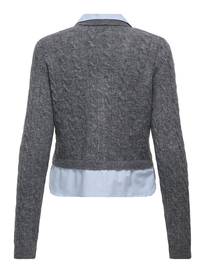 JDYADA L/S MIX CARDIGAN KNT, Medium Grey Melange/W. cashmere blu 179075001 Bild 2