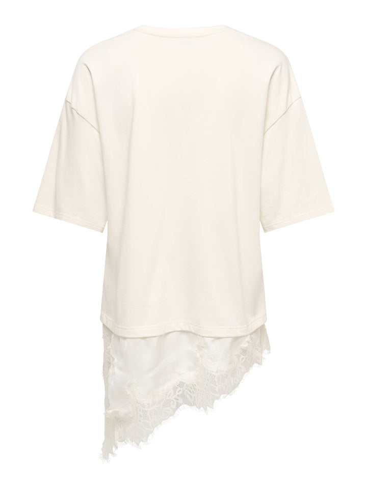 JDYALMA 2/4 LACE DETAIL T-SHIRT JRS, Egret 193778 Bild 2