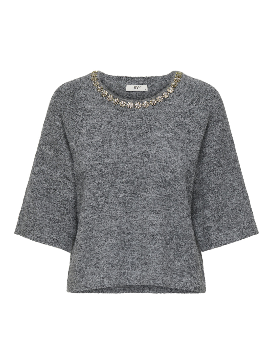 JDYALVA LIFE 3/4 EMBELLISH PULL KNT, Dark Grey Melange/W. GOLD EMBELLISH 179074002 Bild 1
