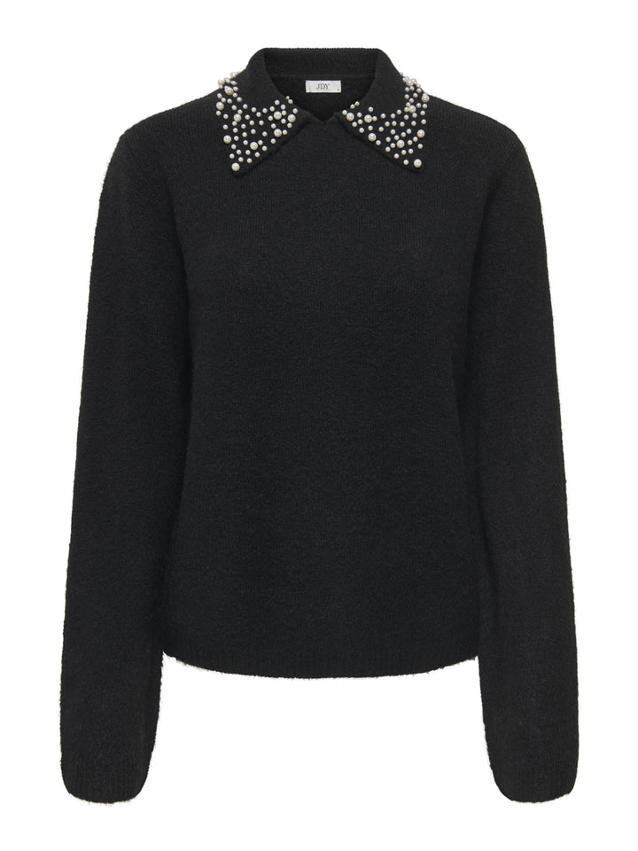 JDYAUBRAY LIFE L/S PEARL COLLAR PUL, Black/WHITE PEARLS 177911001 Bild 1