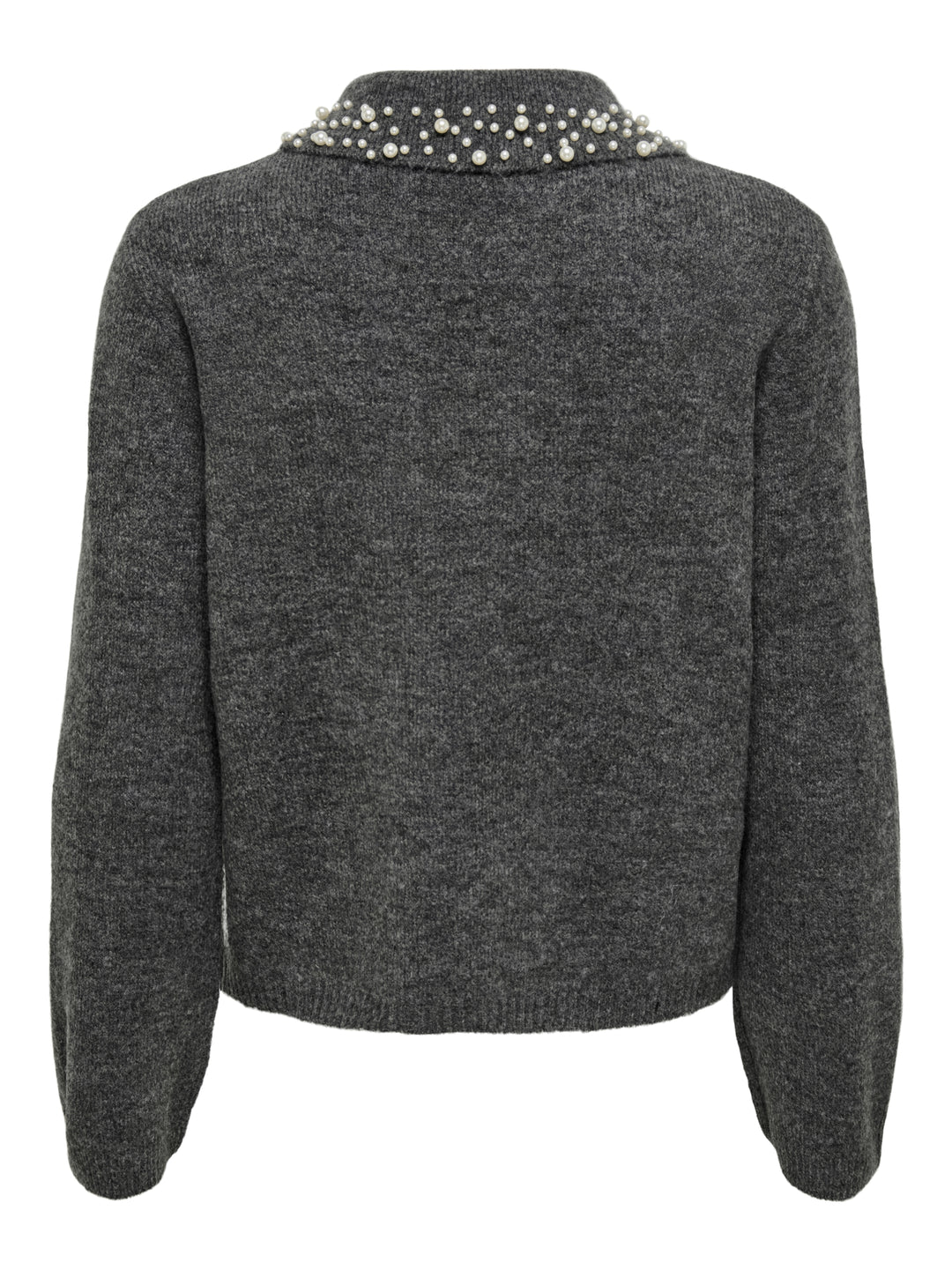 JDYAUBRAY LIFE L/S PEARL COLLAR PUL, Dark Grey Melange/WHITE PEARLS 179074001 Bild 2