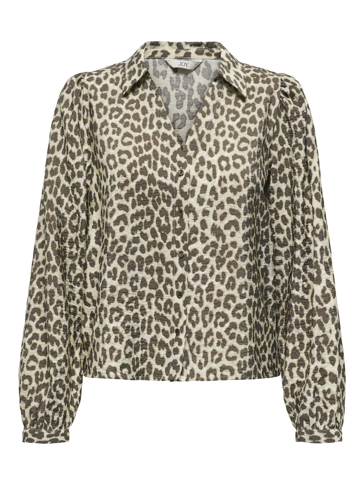 JDYBEATRICE LIFE L/S V-NECK SHIRT W, Birch/BROWN LEO 180083001 Bild 1