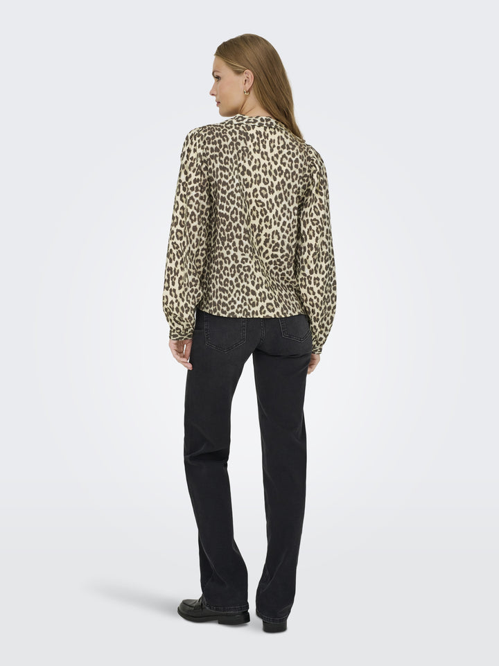 JDYBEATRICE LIFE L/S V-NECK SHIRT W, Birch/BROWN LEO 180083001 Bild 4