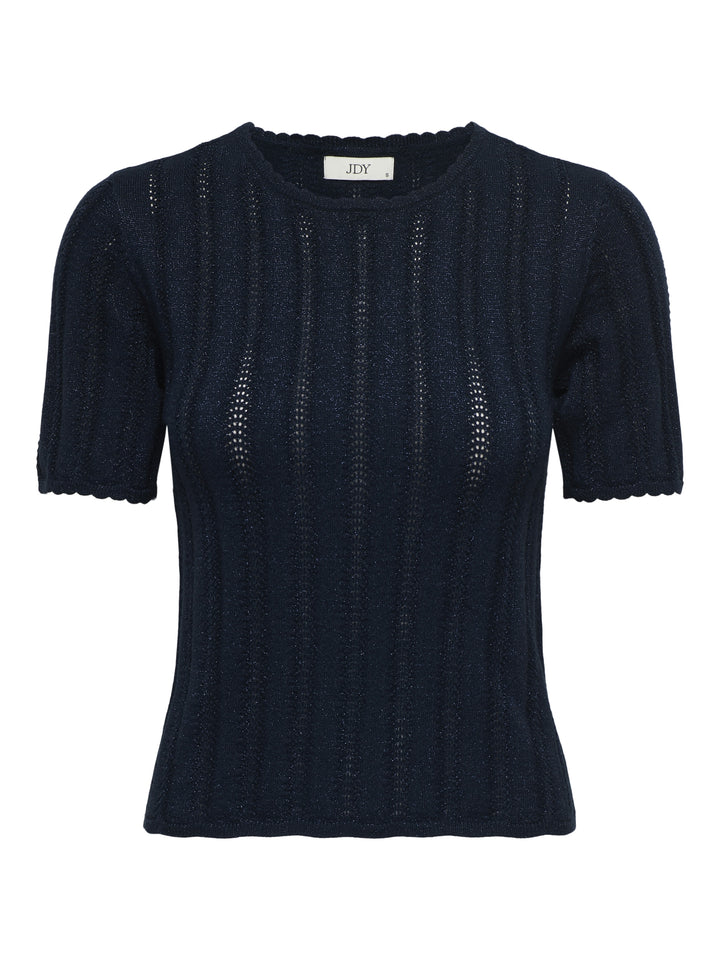 JDYBEAUTY 2/4 O-NECK PULLOVER KNT, Black Iris/W DTM LUREX 179671003 Bild 1