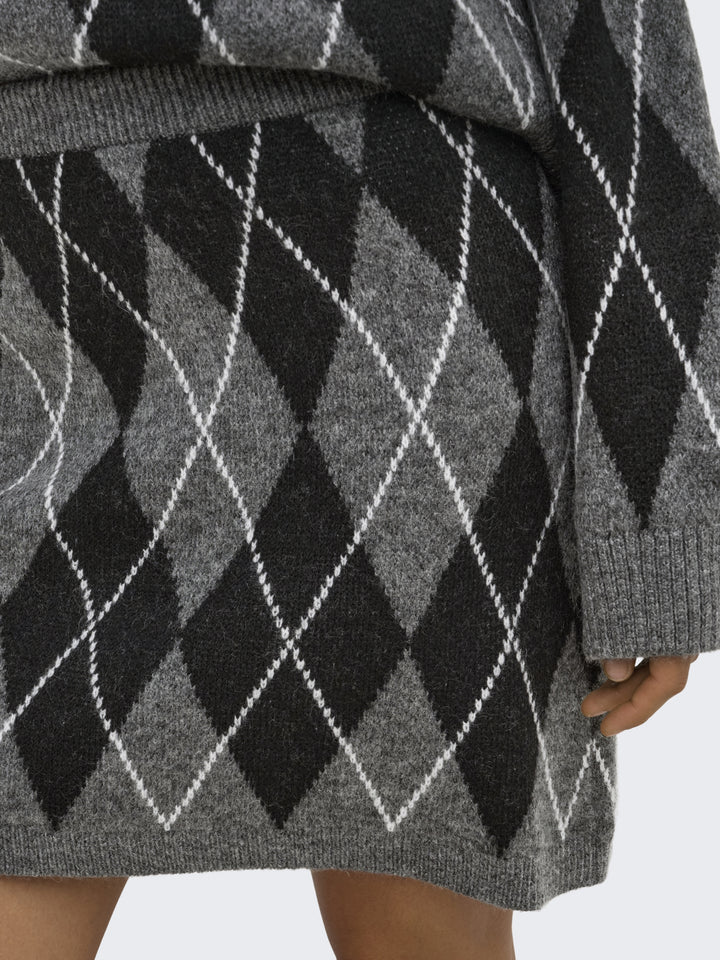 JDYBIANKA HW SKIRT KNT, Dark Grey Melange/Argyle 179074001 Bild 3