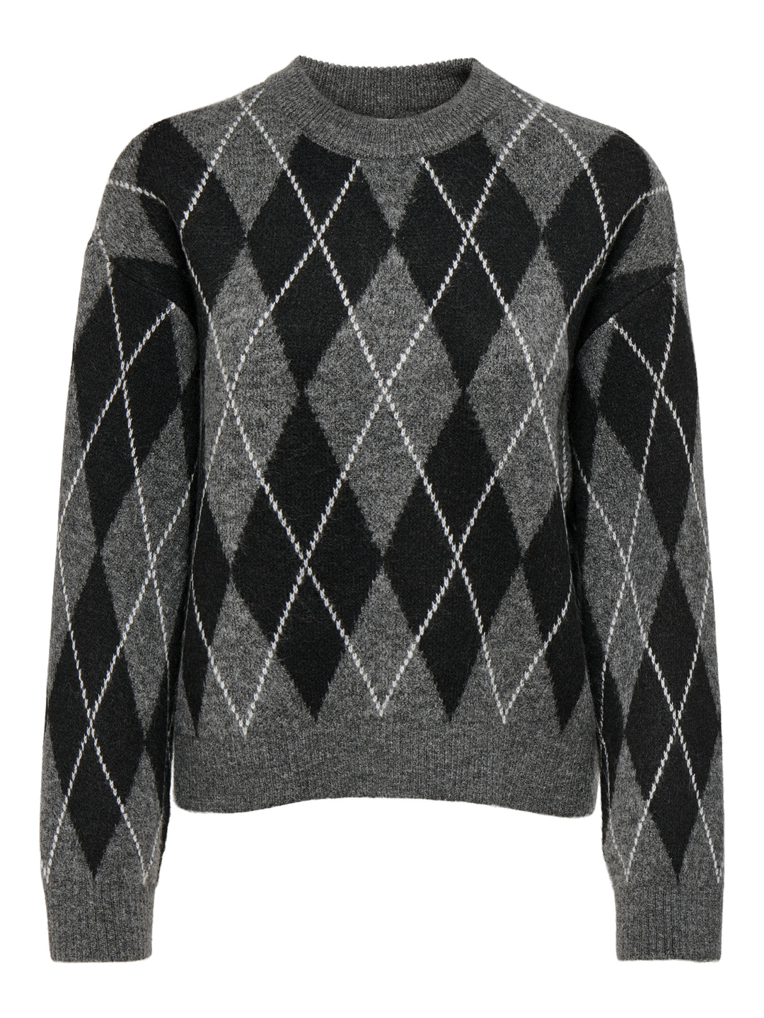 JDYBIANKA L/S ARGYLE PULLOVER KNT N, Dark Grey Melange/Argyle 179074001 Bild 1