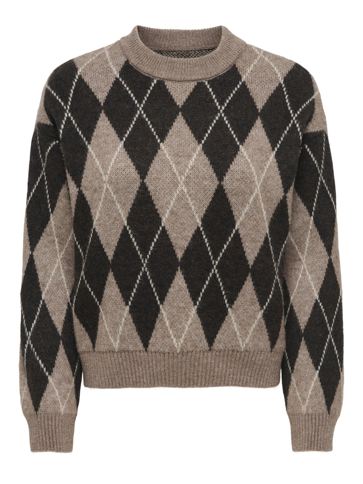 JDYBIANKA L/S ARGYLE PULLOVER KNT N, Chocolate Torte/Argyle 244915001 Bild 1