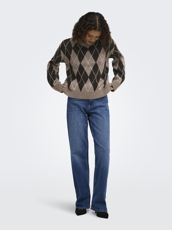 JDYBIANKA L/S ARGYLE PULLOVER KNT N, Chocolate Torte/Argyle 244915001 Bild 5
