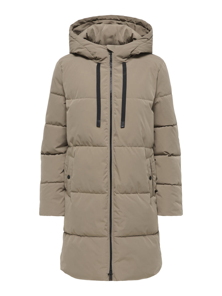 JDYBLAIR LONG HOOD PUFFER OTW SIJ, Walnut/CONTRAST BLACK 239935001 Bild 1