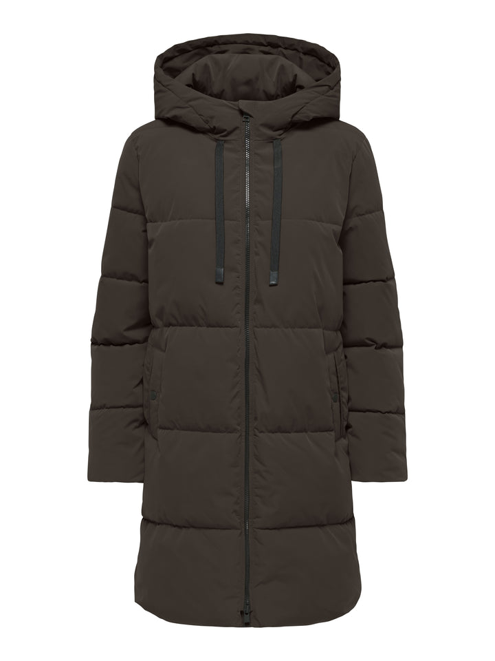 JDYBLAIR LONG HOOD PUFFER OTW SIJ, Chocolate Torte/CONTRAST BLACK 244915001 Bild 1